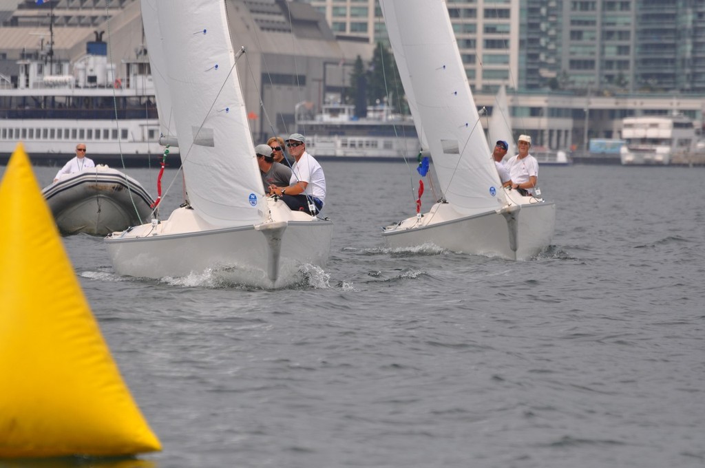 Magnus Sandberg leads Terry McLaughlin up to the weather mark - York/Stolz Match Race © David Jarvis RCYC Match Racing